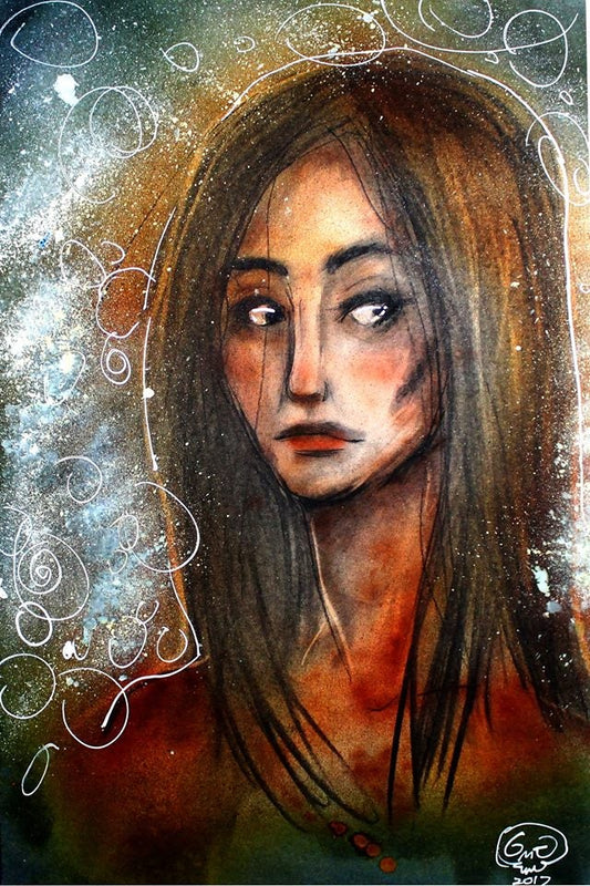 ink and charcoal portrait exercise